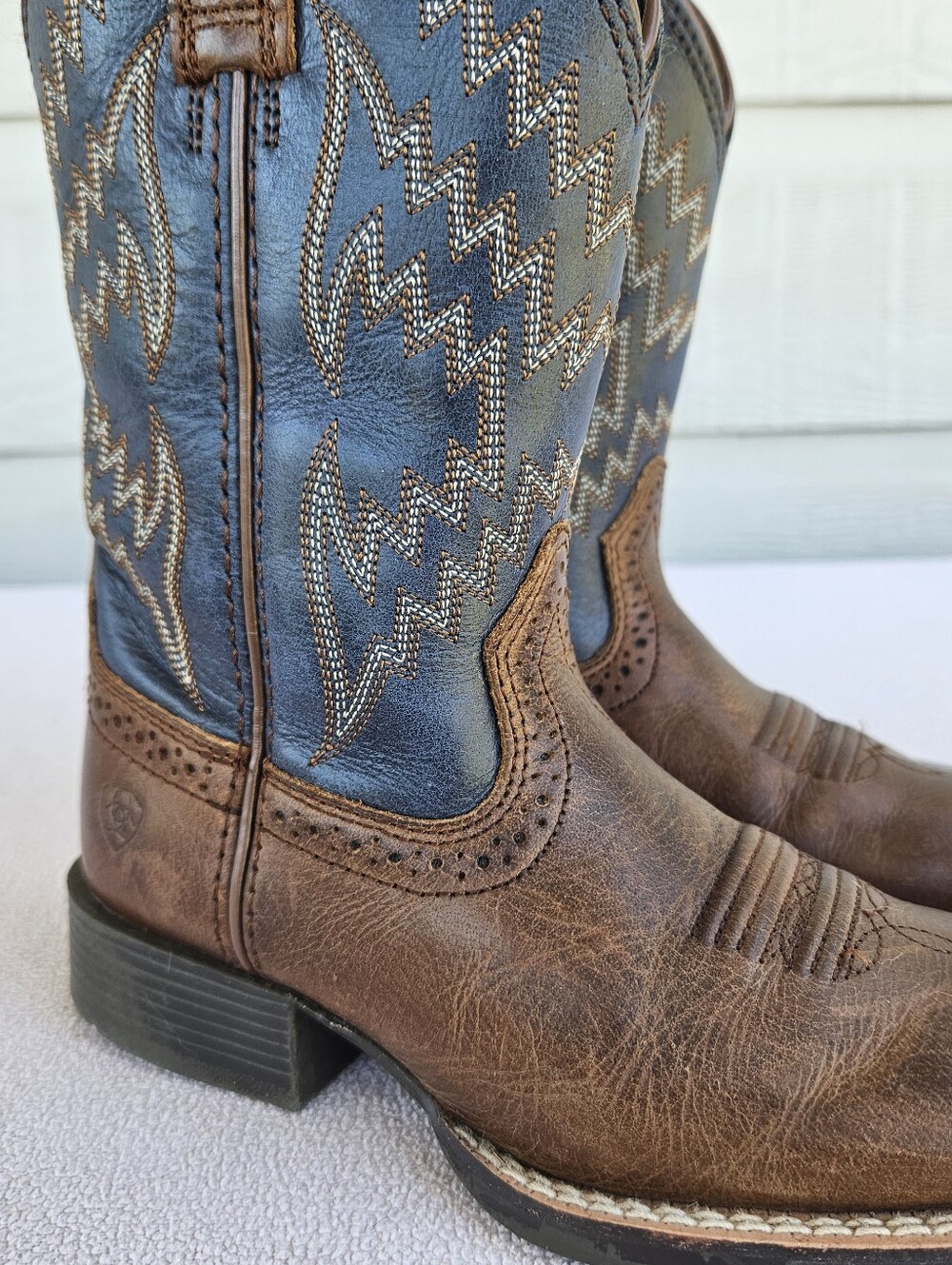 Ariat Little Tycoon Square Toe Western Cowboy Boots Toddler SZ 10 Brown - Picture 12 of 12